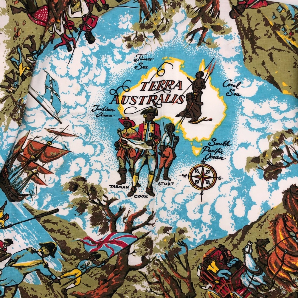 🎈Vintage Terra Australis Historic  Tablecloth